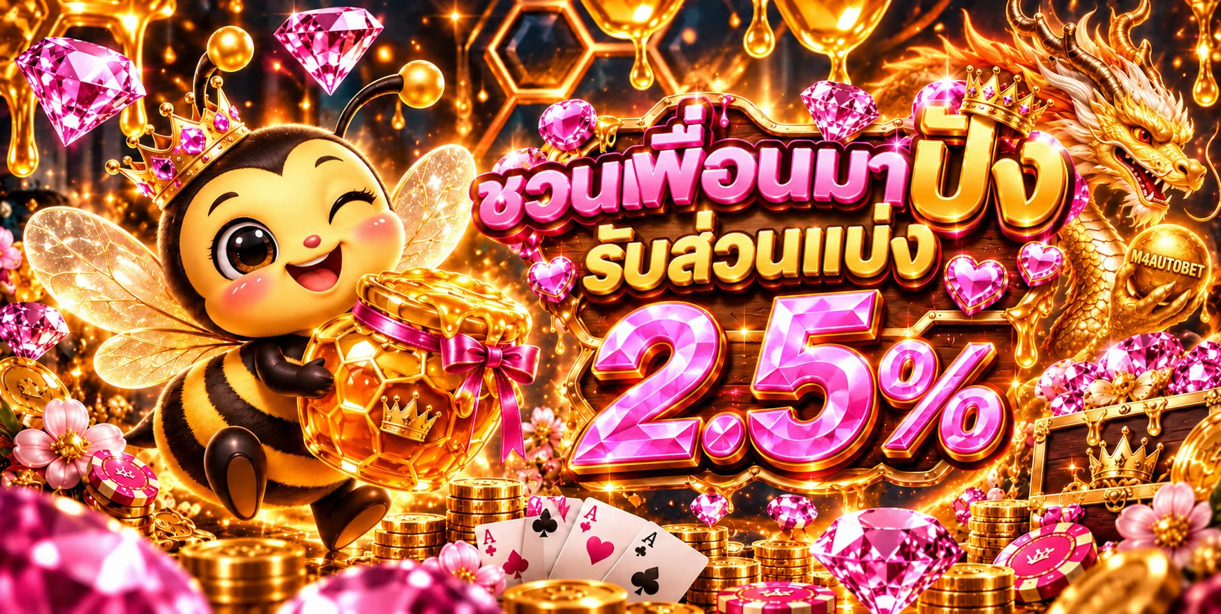 แบนเนอร์สิทธิ์แนะนำเพื่อน M4AUTOBET
